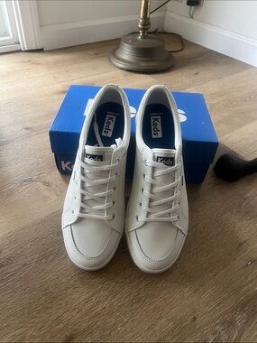 Keds Women’s  White Low-Top Leather Sneakers | NWT